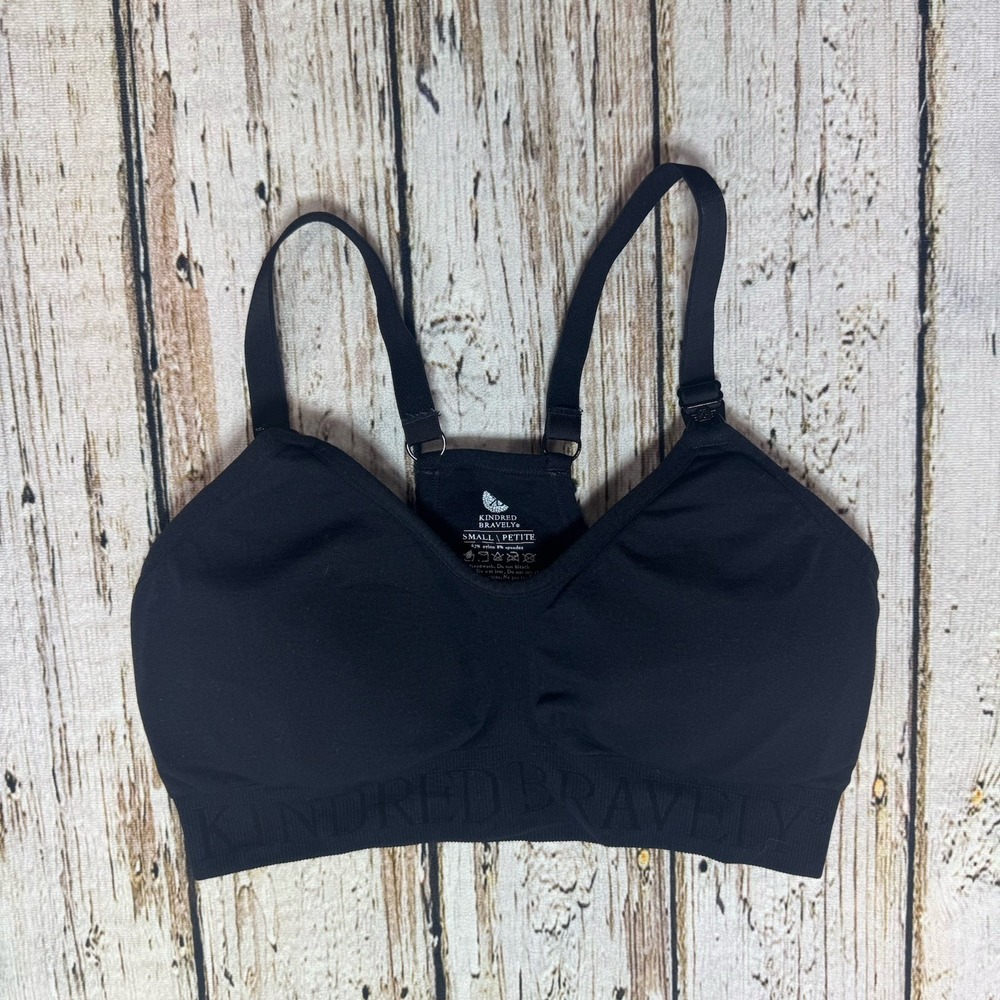 Kindred Bravely Black S Bra Nursing Pumping Wireless Stretch Pullover Racerback
